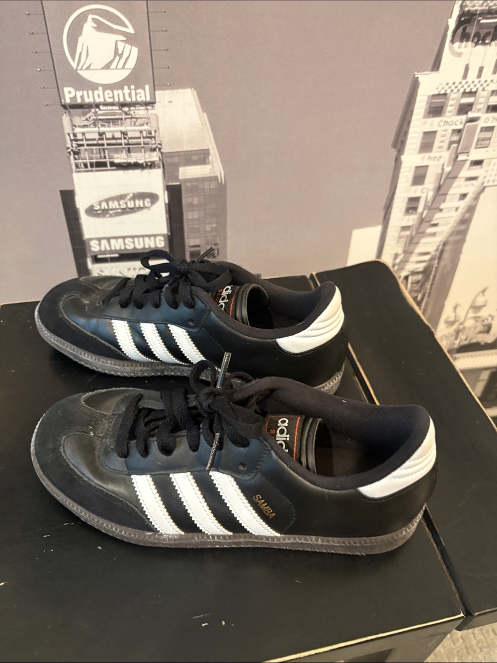 adidas Samba Black and White Leather Sneakers
